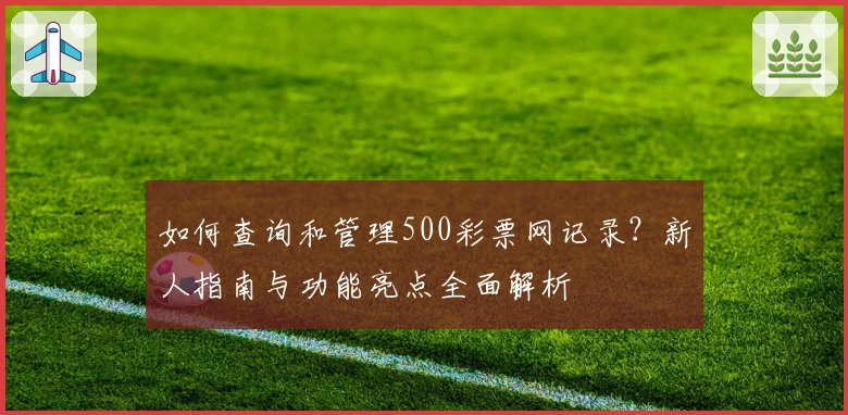 如何查询和管理500彩票网记录？新人指南与功能亮点全面解析